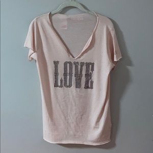 ZADIG & VOLTAIRE TEE SHIRT WITH SPARKLY LOVE